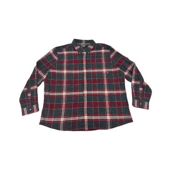 NEW Eddie Bauer MEN's Plaid Flannel Shirt | Red - Picture 2 of 5